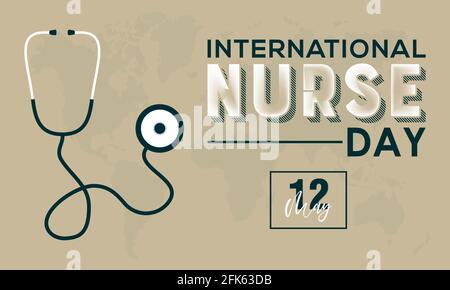 Internationaler Krankenschwestern-Tag, der jedes Jahr auf der ganzen Welt am 6. Mai gefeiert wird. Banner, Poster, Vorlage Für Internationale Sensibilisierungskampagnen. Stock Vektor