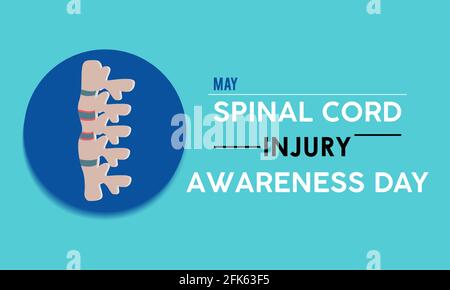 Wirbelsäulenverletzung Awareness Day Prävention und Awareness Vector Konzept. Banner, Poster – Kampagnenvorlage Zur Sensibilisierung Für Querschnittsläschädigung. Stock Vektor