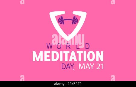 World Meditation Day Gesundheitsprävention und Sensibilisierung Vektor-Konzept. Banner, Poster – Vorlage Für Die Kampagne Zum Weltmeditationstag. Stock Vektor