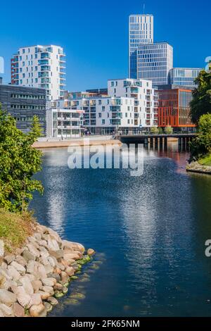 MALMÖ, SCHWEDEN - 27. AUGUST 2016 Zeitgenössische Architektur in Malmö Schweden Stockfoto