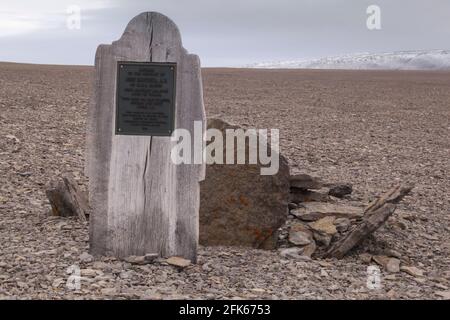 Grabstätte der Franklin Expedition auf der Beechey Island Northwest Passage Stockfoto