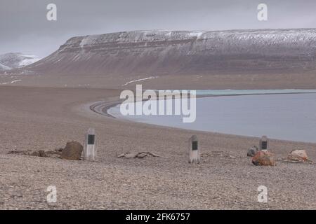 Grabstätte der Franklin Expedition auf der Beechey Island Northwest Passage Stockfoto