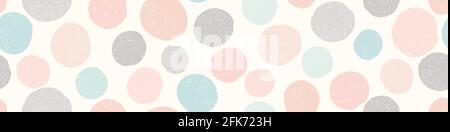 Abstrakter Kreisrand mit Textur. Niedliche Vektor nahtlose Wiederholung Banner von Hand gezeichnet strukturierte Punkte. Stock Vektor