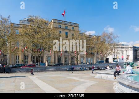 Die Vorderfassade des Canada House, vom Trafalgar Square aus gesehen, London, England, Großbritannien Stockfoto