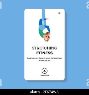 Stretching Fitness Übung Machen Frau Vektor Stock Vektor