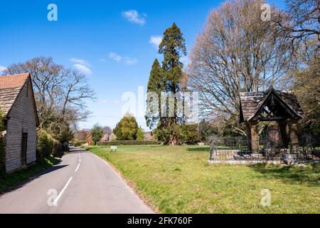 Abinger Common, ein kleines Dorf in einer wunderschönen Waldgegend und offenen Landschaft in der Nähe von Leith Hill in den Surrey Hills, Südostengland. Stockfoto