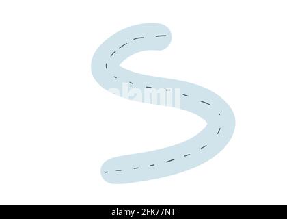 Die Straße ist kurvig. Handzeichnung Cartoon einfachen Stil. vektor-Illustration. Stock Vektor