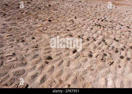 Alter Friedhof von Nabi Musa, geglaubt, um zu sein, wo das Grab des Propheten Moses, Luftansicht. Stockfoto