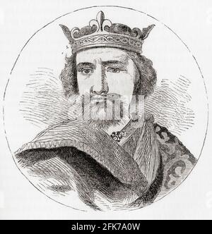 Henry II, 1133 – 1189, alias Henry Curtantle, Henry FitzEmpress und Henry Plantagenet. König von England. Aus der Geschichte des Fortschritts in Großbritannien, veröffentlicht 1866. Stockfoto