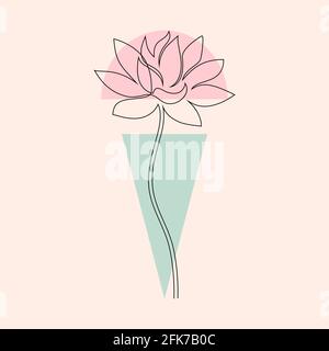 Blumen und geometrische Formen. Stock Vektor