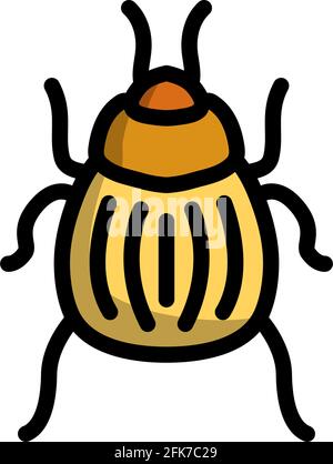 Symbol Des Colorado Beetle. Editierbare Fett Formatigte Kontur Mit Farbfüllungsdesign. Vektorgrafik. Stock Vektor