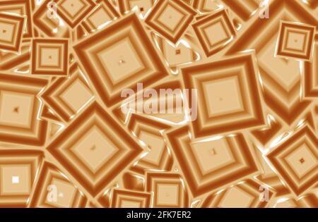 Verlauf braun abstrakt geometrische quadratische Form Muster für Hintergrund Stockfoto