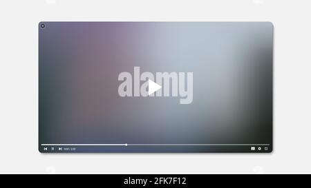 Videoplayer. Desktop Flat Multimedia Player-Schnittstelle. Mockup Des Videoplayers. Vektorgrafik Stock Vektor