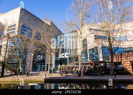 Das ICC (International Convention Centre) an einem sonnigen Frühlingsmorgen, Birmingham, Großbritannien Stockfoto