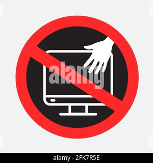 Berühren Sie den Bildschirm nicht mit einem Handzeichen Stock Vektor