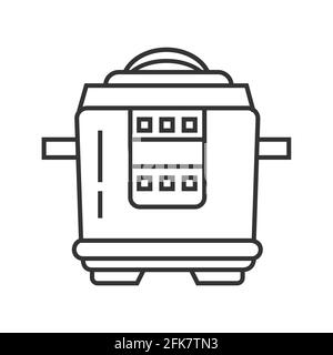 Multiooker Pixel Perfect Icon Vektor. Schild mit der Linie für kleine Küchengeräte. Symbol für Haushaltsgeräte für App, Web. Die Kochausrüstung ist abgebildet. Stock Vektor