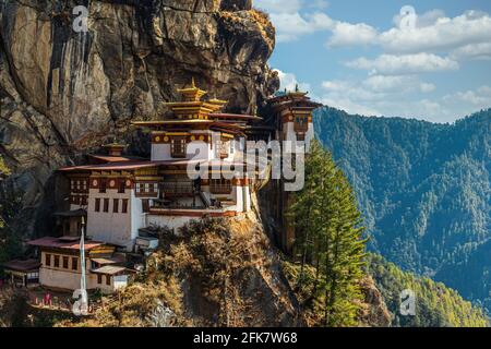 Das himmlische Taktshang Dzong oder Tiger's Nest Kloster in Bhutan Stockfoto