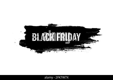 Schwarze Farbstriche isoliert auf weißem Hintergrund Stockfoto