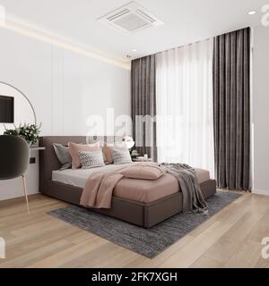 Moderne Schlafzimmer Design Idee. Stockfoto