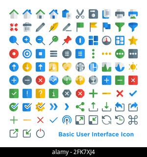 Symbole Für Die Grundlegende Benutzeroberfläche Stock Vektor