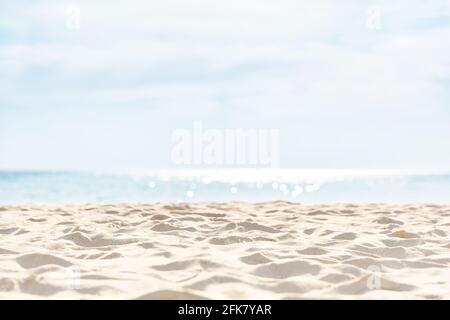 Blauer Himmel und schöner Strand in Punta Cana, Dominikanische Republik. Urlaub Urlaub Urlaub Hintergrund Wallpaper. Landschaft des tropischen Sommerstrands. Stockfoto