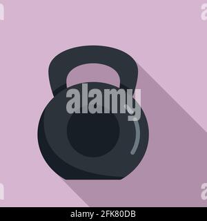 Harte Kettlebell Verdauung Symbol, flache Stil Stock Vektor