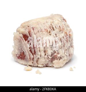 Saltufo Wurstkugel Nahaufnahme isoliert auf weißem Hintergrund für Ein Snack oder eine Vorspeise Stockfoto