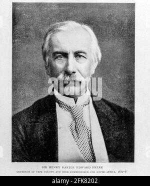 Sir Henry Bartle Edward Frere Gouverneur von Cape Colony und Hochkommissar von Südafrika aus dem Buch "Großbritannien über die Meere: Afrika: A history and description of the British Empire in Africa ' von Johnston, Harry Hamilton, Sir, 1858-1927 Veröffentlicht 1910 in London von National Society's Depository Stockfoto