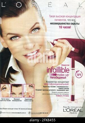 Innenseite der russischen Zeitschrift 'Burda' 4/2009. Stockfoto