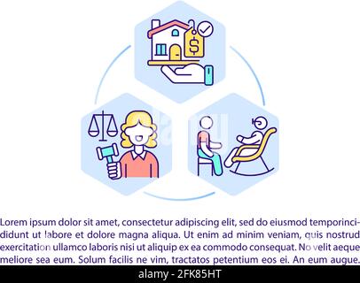 Symbole der Grundstücksplanung mit Text Stock Vektor