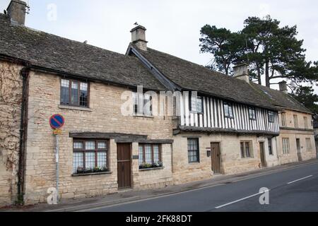 Blick auf die historischen Häuser in Northleach, Gloucester, England Stockfoto