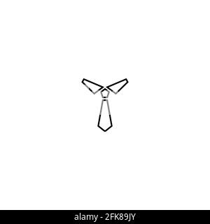 Bindungssymbol auf weißem Hintergrund isoliert. Silhouette des Mannes Krawatte. Kleiderordnung. Mann, männlich, maskulines Symbol. Vektor flache Abbildung. Stock Vektor