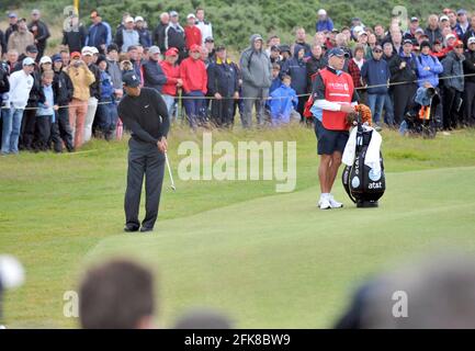 DIE OPEN TURNBURY 2009. TAG 17/7/2009. TIGER WOODS AM 13. BILD DAVID ASHDOWN Stockfoto