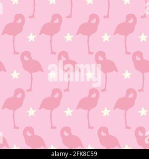 Nahtloses Flamingo-Muster. Vektor-Hintergrund-Design für Stoff und Dekor Stock Vektor