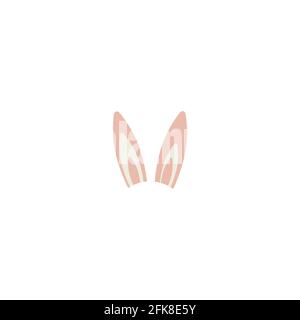 Osterhasen Ohren Maske. Frühling Hasen Ohren Hut auf weißem Hintergrund. Kopfschmuck, Kostüm isoliertes Element für die Feier von Ostern. Vektor Stock Vektor
