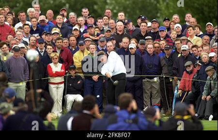 Colin Montgomerie Golfer - 2001in. Juli Action während der Open Golf Championships auf dem Royal Lytham & St Annes Golfplatz. Stockfoto