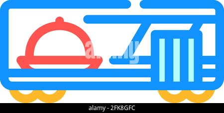 Abbildung des Symbols „Wagon Restaurant Color“ Stock Vektor