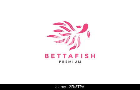 Abstrakte Betta Fisch mit Blatt-Logo Symbol Symbol Vektorgrafik Designdarstellung Stock Vektor