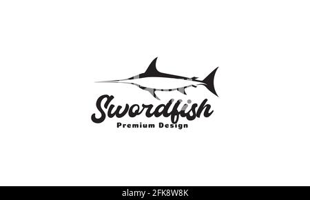 Moderne Form Schwert Fisch Logo Symbol Symbol Vektor Grafik-Design Abbildung Stock Vektor