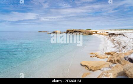 Details des Quarzsands des Strandes von is arutas, Cabras, Sardinien Stockfoto