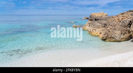 Details des Quarzsands des Strandes von is arutas, Cabras, Sardinien Stockfoto