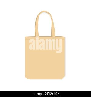 Textil-Öko-Beutel isoliert auf weißem Hintergrund. Vorlage, Vektorgrafik. Speicherplatz kopieren Stock Vektor