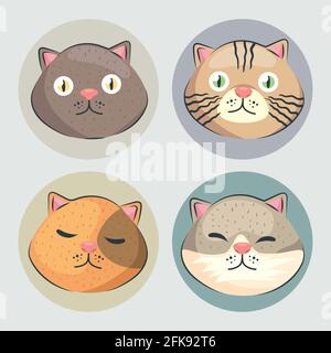Vier Katzen Stock Vektor