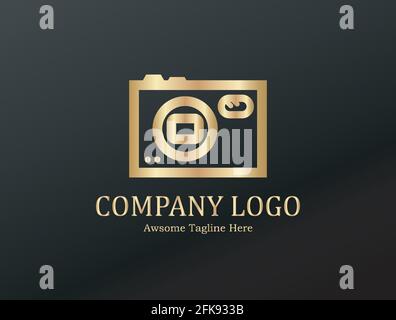 Vektorvorlage für das Logo der Kamerafotografie. Logo-Design mit Symbol für die Kamera. Logo Vorlage Fotografie Studio, Fotograf, Foto. Unternehmen, Marke, b Stock Vektor