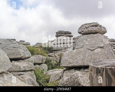 Karstlandschaft des Nationalparks Torcal de Antequera, Antequera, Malaga, Andalusien, Spanien Stockfoto