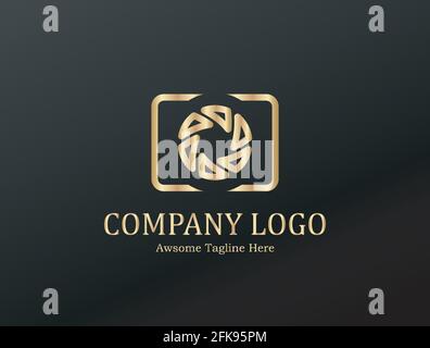 Vektorvorlage für das Logo der Kamerafotografie. Logo-Design mit Symbol für die Kamera. Logo Vorlage Fotografie Studio, Fotograf, Foto. Unternehmen, Marke, b Stock Vektor