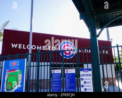 Sloan Park, Spring Training Home des Chicago Cubs Baseballteams, östlich von Phoenix in der Stadt Mesa, Arizona, USA. Stockfoto