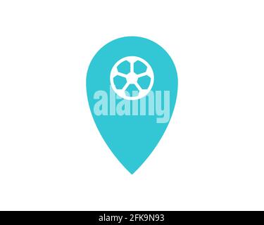 Fußballspiel Standort-Symbol. stadion Pin Locator. Einfache Illustration Umriss Stil Sport-Symbol Stock Vektor