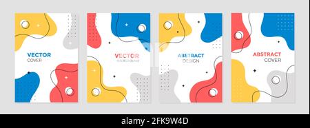 Set von abstrakten geometrischen memphis-Vorlagen. Universal Cover Designs for Annual Report, Broschüren, Flyers, Presentations, Leaflet, Magazin. Stock Vektor