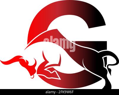 Mix Buchstaben Logo Symbol mit Stier Design Symbol Vorlage Vektor Stock Vektor